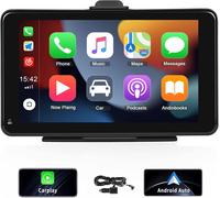 Portable Car Radio With Wireless Carplay Android Auto, 7 Inch Hd Touchscreen Car Radio With Bluetooth, Fm Transmitter, Type C/Aux-In/Tf Card Port