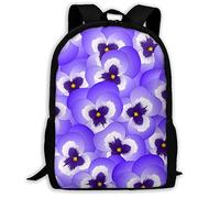 Portable Cartable Scolaire Fleur De Pensée Violette Daypack Imprimé Sac À Dos Scolaire pour Usage Quotidien, Scolaires, Loisir, 42X32X14Cm