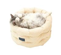 Portable Cats Bed - Round Winter Pet Beds, 18.89x18.89x10.23inch Kitten Indoor Beds for Home Use, Soft Plush Cushion Round Animal Couch, Dogs Raised Bed, Pets Sofa Couch for Napping Sleeping