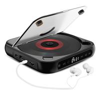 Portable CD Player,Personal CD Player with Bluetooth,Rechargeable Small CD Player Headphones,Built-in HiFi Speakers,LCD Screen,for Home,Office,Travel Multi-Room Use (Black)