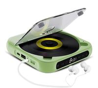 Portable CD Player,Personal CD Player with Bluetooth,Rechargeable Small CD Player Headphones,Built-in HiFi Speakers,LCD Screen,for Home,Office,Travel Multi-Room Use (Green)