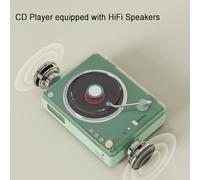 Portable CD Player with Speakers, Retro CD Music Players, with Bluetooth Transmitter, Retro Portable CD Players for Home Music Player, Headphone Output, Remote Control, for Home(Green)