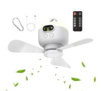 Portable Ceiling Fan, Wireless Camping Blower, Remote Control Device, Hanging Air Circulator, Compact Wind Machine for Enhancing Ventilation in Gazebo Patio Bedroom Workshop, 9.84x9.84x4.53 Inches