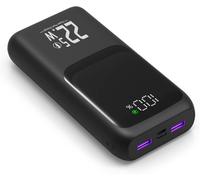 Portable Charger 10000mah-20000mah 22.5w Pd & Qc 3.0 Power Bank Quick Charge 3 Outputs 2 Inputs External Battery Compatible With Iphone Tablets And More (Black, 20000mah)