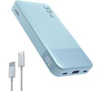 Portable Charger, 35w 10000mah Power Bank Fast Charging, Pd Qc 4.0 Led Display Battery, Usb C In/Out Mobile Phone Charger For Iphone Ipad Samsung Android Etc. (Blue)