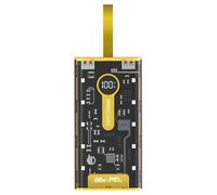 Portable Charger Power Bank - High Speed 66W Recharge Unit, Large Capacity 20000mAh Power Storage Device, Clear Case Backup Battery Pack, Smart Charging Module with Carry Lanyard for Daily Travel