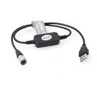 Portable Charger USB 5V 2A to Hirose 4Pin with 12V Boost Cable for 688 644 633 Zoom F4 F8 Zaxcom Audio Devices