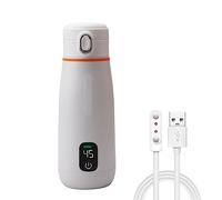 Portable Chauffe Biberon usb rechargeable Chauffe-Lait 350Ml Chauffe-Eau Pour Eau, Lait, Lait Maternel Tempérture Réglable 37°C a 55°C, Couvercle thermostatique pour la voiture, l'extérieur