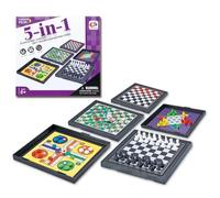 Portable Chess Board Voyage, Échiquier de Voyage Pliable, Deluxe Pliable Jeux D'échecs, Jeu D'échecs 5 en 1 Echiquier Magnetique, pour Les Enfants et Adultes pour L'intérieur, L'extérieur, Voyages