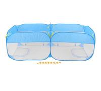 Portable Chicken Run Coop | Foldable Outdoor Pet Fence for Hens/Ducks/Rabbits | Transparent Net Cover with Zipper Door | Easy Setup & Carry (Bleue)