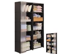 Portable Closet Wardrobe - Clothes Organizer for Bedroom | Steel Frame with Non Woven Fabric, Heavy Duty Garment Rack, Easy Assembly Storage, Folded Clothing Accessory, Coat Organizer for Home