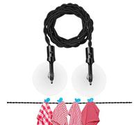 Portable Clothesline for Travel - Retractable Washing Line for Hotel Room, Camping & Bathroom | Compact Dryer for Clothes, Towels, Swimwear, No Pin Needed, Strong Cord with Suction Cups