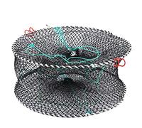 Portable Collapsible Crab Trap, Nylon Foldable Crabbing Net for Lobster Shrimp Cast Mesh Fishing, 45x20cm Compact Design for Outdoor Recreational Water Activities and Marine Harves