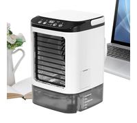 Portable Cooling Fan With Mist - ABS 16.5x24cm USB Powered 12W Air Cooler With 900ml Water Tank Ice Mold And Carry Handle - Three Speed Fan Two Spray Modes RGB LED Light - Home Office Car Bedroom Use