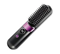 Portable Cordless Hair Brush, Straightener Mini Ionic, with 4.5cm Hot Comb System, Lightweight Quality Design Unit, Easy Style Gear, Hair Straightener Brush, for Women Travel and Outdoor Daily Use