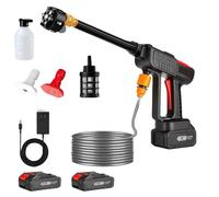 Portable Cordless Pressure Washer, Portable Car Pressure Washer, 20000mAh Battery Power Washer, with 6-in-1 Nozzle for Car,Driveway,Patio,Fence,Home (20000mAh+6-in-1 Nozzle)