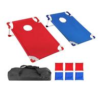 Portable Cornhole Set - Cornhole Board Set | Corn Hole Games for Adults | 22.8 X 20 inch Bean Bag Toss Game | Includes 6 Bean Bags, Portable Toy for Patio Garden Kids Camping Adults Travel