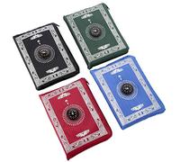 Portable Couleur Tapis, Anlising de prière Musulmane avec Compass Format de Poche Tapis de prière Ompass Qibla Finder avec livret Matière étanche 4PCS