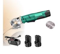 Portable Cutter Rotatif Électrique Ciseaux Electrique 1400tr/min Avec Fonction D'Affûtage Automatique, Épaisseur De Coupe ≤ 2,5 Cm/3,3 Cm,avec 2 Lames Et Batteries, Verrouillage De Sécurité