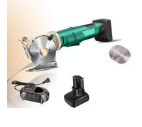 Portable Cutter Rotatif Électrique Ciseaux Electrique 1400tr/min Avec Fonction D'Affûtage Automatique, Épaisseur De Coupe ≤ 2,5 Cm/3,3 Cm,avec 2 Lames Et Batteries, Verrouillage De Sécurité