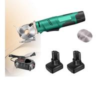 Portable Cutter Rotatif Électrique Ciseaux Electrique 1400tr/min Avec Fonction D'Affûtage Automatique, Épaisseur De Coupe ≤ 2,5 Cm/3,3 Cm,avec 2 Lames Et Batteries, Verrouillage De Sécurité