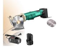 Portable Cutter Rotatif Électrique Ciseaux Electrique 1400tr/min Avec Fonction D'Affûtage Automatique, Épaisseur De Coupe ≤ 2,5 Cm/3,3 Cm,avec 2 Lames Et Batteries, Verrouillage De Sécurité