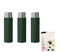 Portable Dental Floss Case, Automatic Floss Pick Dispenser, 3-Pack ABS Refillable Case for Travel, Dates & On-the-Go Oral Care (Green,3 x Floss Boxes+1x dental floss)