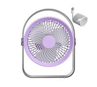 Portable Desk Fan, Rechargeable Mini Blower, 5 Speed Cooling Fan, 360 Degree Adjustable Tilt Air Circulator with Led Light for Home Bedroom Dorm Travel Camping Outdoor Beach Kitchen 18.8x8x23.7cm