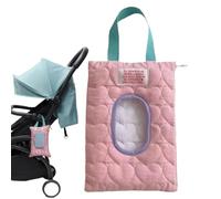 Portable Diaper Wipe Bag, Double-Layer Travel Dispenser Pouch, Quilted Fabric Wipe Holder Easy Access, Durable Organizer for Essentials, Storage with Convenient Style, Accessory Commuting