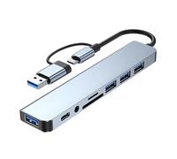 Portable Docking Station - 8 in 1 Laptop Hub for Connectivity | Aluminum Alloy with Fast Transfer, Multifunctional USB C Dock Solution, Stable Connection for Cameras, Card Readers, Printers