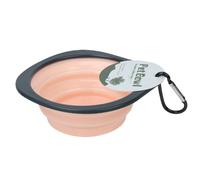 Portable Dog Bowl - 6.18 inch Foldable Travel Dish | Silicone Pet Feeder - Lightweight Pet Bowl with Carabiner Clip for Food Or Water During Walking Hiking Camping and Outdoor Trips