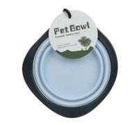 Portable Dog Bowl - 6.18 inch Foldable Travel Dish | Silicone Pet Feeder - Lightweight Pet Bowl with Carabiner Clip for Food Or Water During Walking Hiking Camping and Outdoor Trips