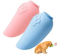 Portable Dog Water Bottle, 2026 New Travel Pet Hydration Cup, Leakproof Foldable Leaf Pet Dispenser Cap with Water Bowl, Portable Outdoor Feeder for Dog Cat (Pink+Blue)