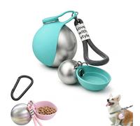 Portable Dog Water Bottle with Bowl, 10oz Stainless Steel Pet Travel Dispenser with Foldable Silicone Bowl, Leak-Proof Pet Walking Hiking Accessory & Road Trip Travel Gear (Green)