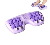 Portable Double Foot Massage Roller, 3-in-1 Acupressure Massager, Feet Massager Plantar for Home Office (Purple)