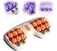 Portable Double Foot Massage Roller,Relajador De Pies De 12 Rodillos,Portable with Textured,Portables Feet Massager Tool for Home Office Use,for Women & Men (Orange)