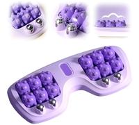 Portable Double Foot Massage Roller,Relajador De Pies De 12 Rodillos,Portable with Textured,Portables Feet Massager Tool for Home Office Use,for Women & Men (Purple)