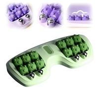 Portable Double Foot Massage Roller,Relajador De Pies De 12 Rodillos,Portable with Textured,Portables Feet Massager Tool for Home Office Use,for Women & Men (Green)