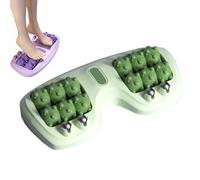 Portable Double Foot Massage Roller,Three Massage Techniques for Muscle Tension Relief and Stress,Improved Circulation,Reflexology Tool For Home And Office Use,With Reflexology Guide (Green)