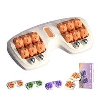 Portable Double Foot Massage Roller, Three Massage Techniques, Tight Muscles & Sore Feet, Dual Foots Acupressure Tools (Orange,1 Pcs)
