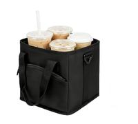 Portable Drink Carrier, Insulated Beverage Organizer Bag, 4 Slot Holder with Secure Compartments, Durable Oxford Storage Tote, Bottle Carrier with Foldable Design, Drink Organizer for Travel Picnic
