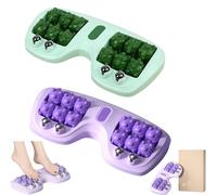 Portable Dual Foot Massage Roller, 2025 Best Dual Foot Roller Acupressure Massager for Plantar Fasciitis, Pressure Point Massage Roller, Feet Roller Massager, for Home and Office Use (Green+Purple)