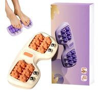 Portable Dual Foot Massage Roller, 2025 New Dual Foots Roller Massager, 3-in-1 Acupressure Massager, Pressure Point Massage Rollers for Home Office (Orange)