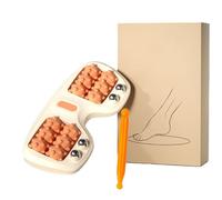 Portable Dual Foot Massage Roller, 2025 New Foot Massager Roller Three Massage Techniques for Home and Office Use (Orange)