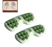 Portable Dual Foot Massage Roller, 2025 Upgraded Foot Roller Massager to Improve Circulation & Pain Relief for Plantar Fasciitis Relief, Portable Reflexology Tool for Home & Office (2pcs Green)