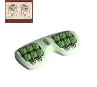 Portable Dual Foot Massage Roller, 2025 Upgraded Foot Roller Massager to Improve Circulation & Pain Relief for Plantar Fasciitis Relief, Portable Reflexology Tool for Home & Office (1pcs Green)