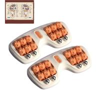 Portable Dual Foot Massage Roller, 2025 Upgraded Foot Roller Massager to Improve Circulation & Pain Relief for Plantar Fasciitis Relief, Portable Reflexology Tool for Home & Office (2pcs Orange)