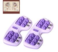 Portable Dual Foot Massage Roller, 2025 Upgraded Foot Roller Massager to Improve Circulation & Pain Relief for Plantar Fasciitis Relief, Portable Reflexology Tool for Home & Office (2pcs Purple)