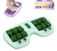 Portable Dual Foot Massage Roller, Dual Foot Acupressure Therapy for Pain Relief, Deep Tissue Shiatsu Feet Massager, Portable Reflexology Tool for Home and Office Use (Green)