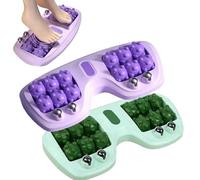 Portable Dual Foot Massage Roller,Dual Foot Acupressure Therapy for Pain Relief,Improved Circulation,Portable Reflexology Tool for Home and Office Use (purple+green)